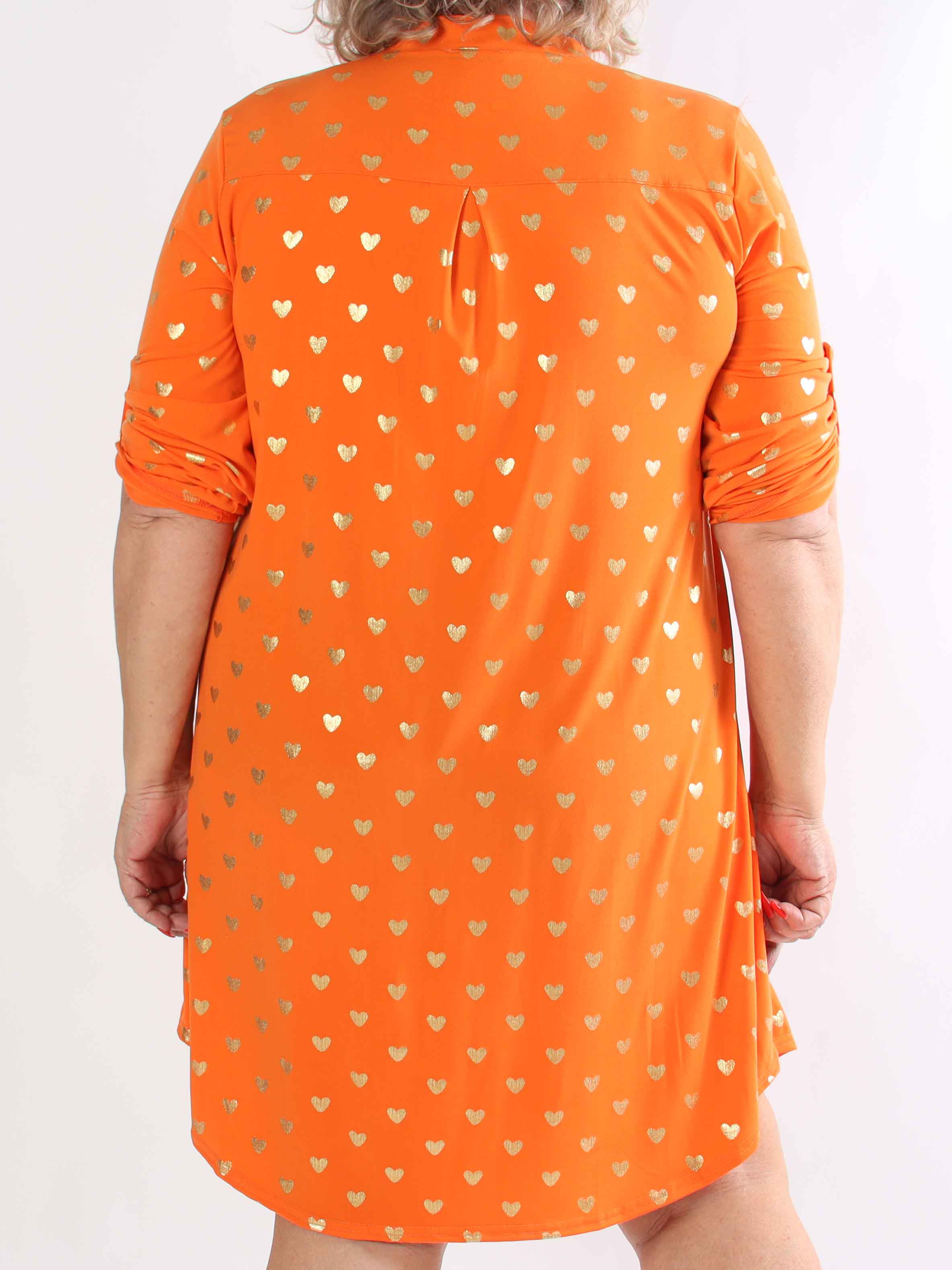 Ebba Gold Heart - Elastisk plus size kjole med guld hjerte detaljer